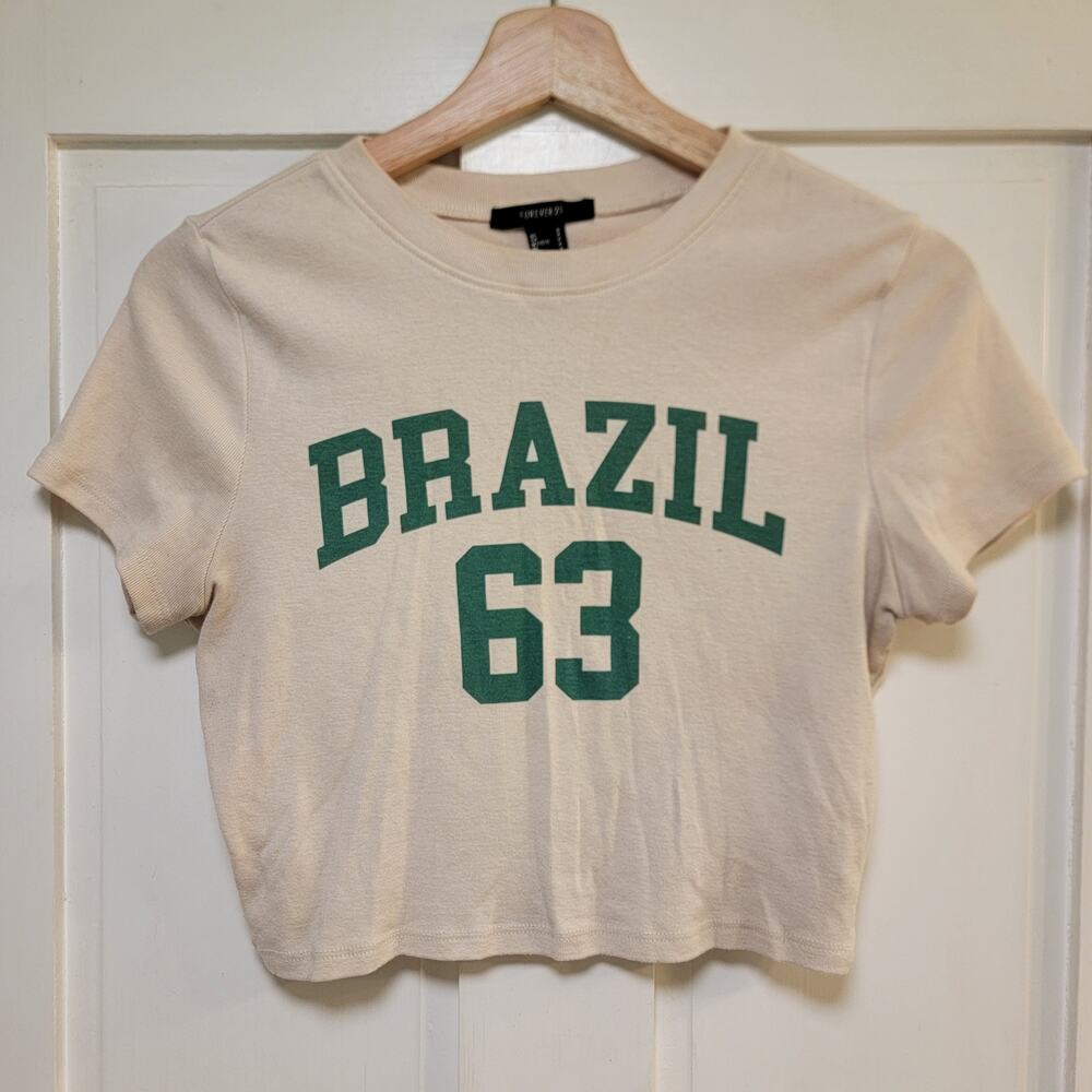 Forever 21 "Brazil 63" Graphic Baby Tee - Size Small